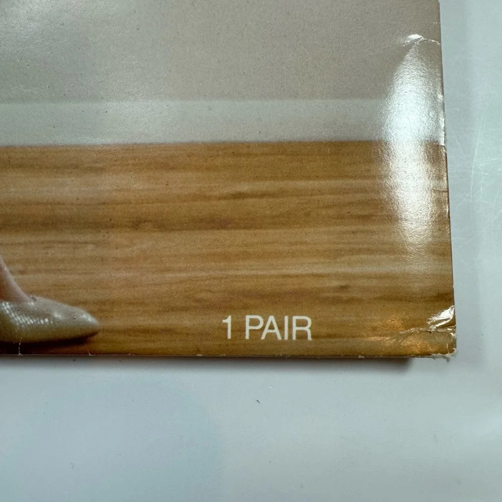 JCPenney Control Top Sheer‎ Caress Pantyhose Sandalfoot Long White Vtg